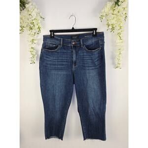 Judy Blue Skinny Fit Capri Jeans 18W Blue Stretch Casual Comfort Raw Hem Y2K